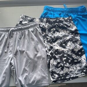 Athletic Works Kids Shorts Set - Gray, Black Digital Camo, Bright Blue